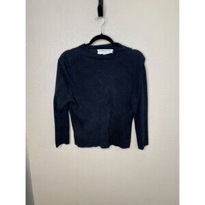 Vintage Lorianna By Hannah Womens Black 100% Silk Long-Sleeve Sweater XL